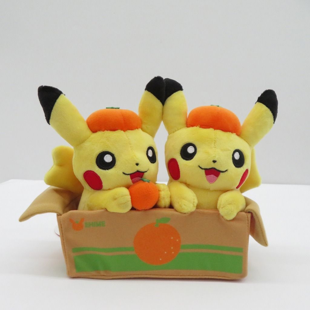 【瀬戸店】ポケモンセンター ペアピカチュウとえひめみかん ぬいぐるみ【712-2009】