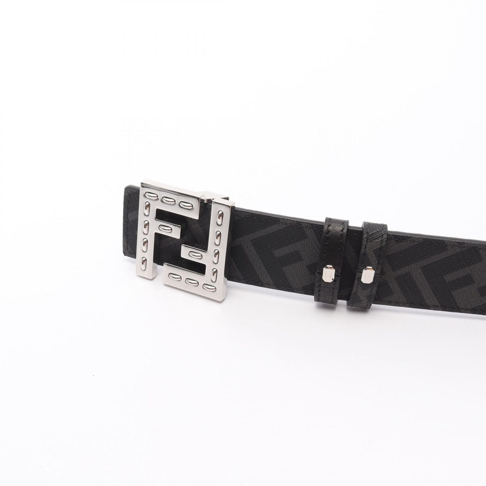 FENDI フェンディ　スクエアベルト　ブラックレザー ベルト 美品 FENDI フェンディ ベルト FF SQUARED BELT FFスクエアベルト