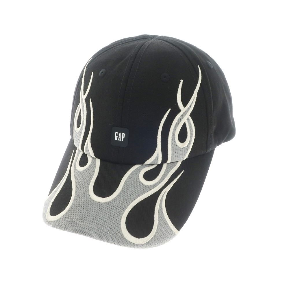 【中古】ギャップ GAP コットン ファイヤーパターン キャップ ブラック【メンズ】 中古】ギャップ GAP コットン ファイヤーパターン キャップ ブラック
