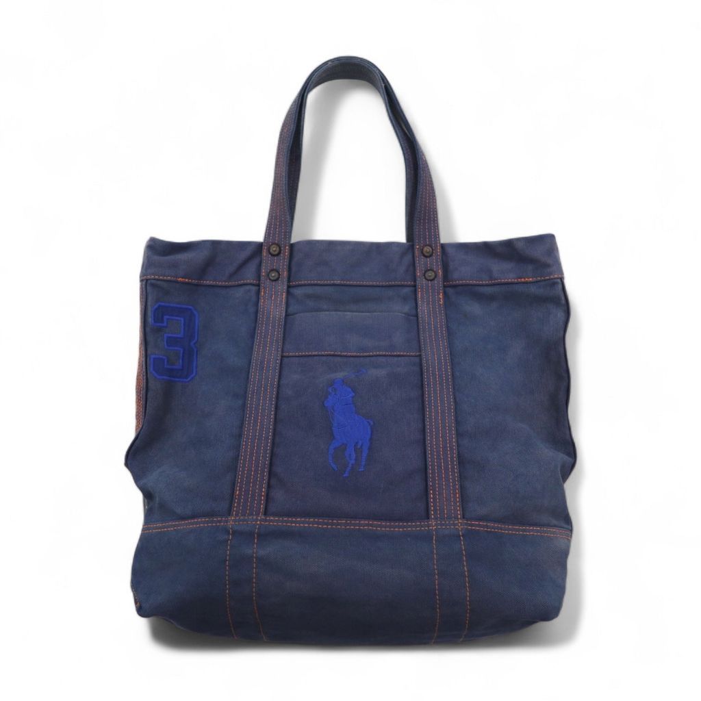 POLO RALPH LAUREN ヴィンテージ加工 トートバッグ ネイビー