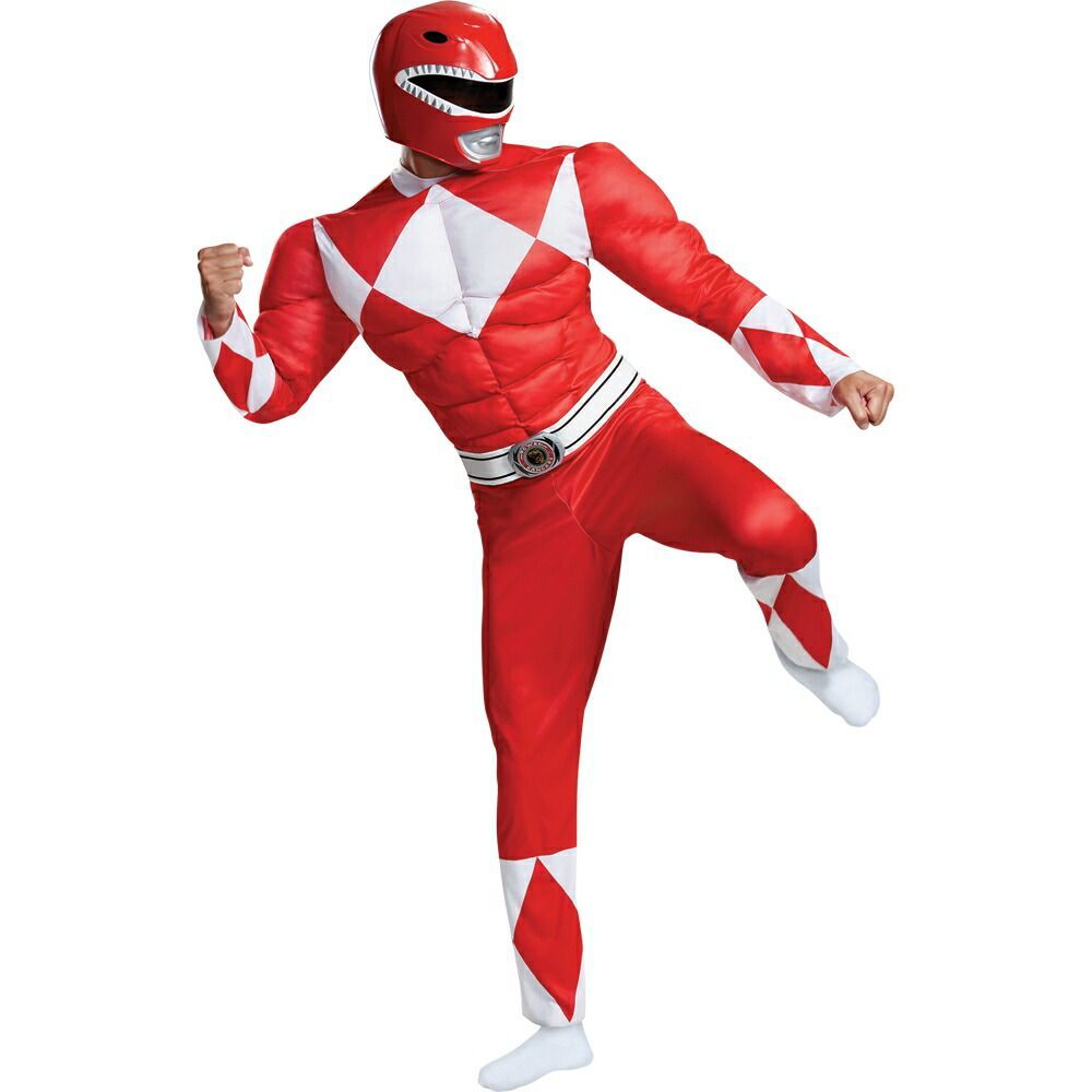 レッドレンジャー コスチューム 42-46 パワーレンジャー マッスル 大人男性用 Classic コスプレ衣装