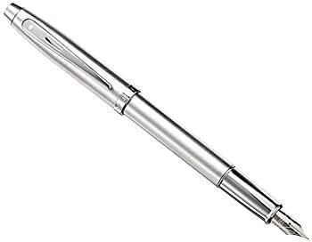 Sheaffer 100 つや消しクロム 万年筆 クロームトリムと細字ペン先付き