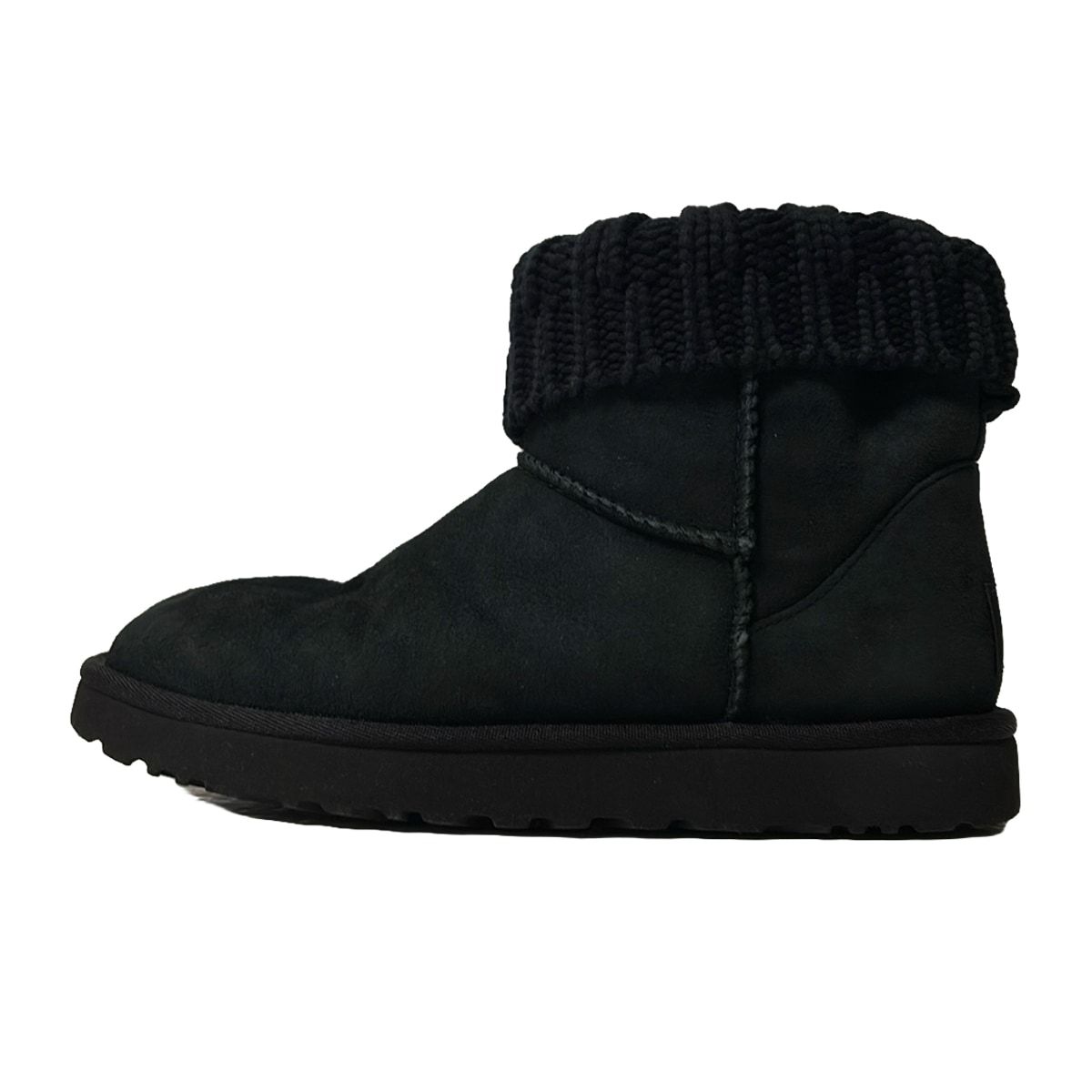 UGG アグ ショートブーツ 23 レディース - 1102989 黒 sacaiコラボ ムートン