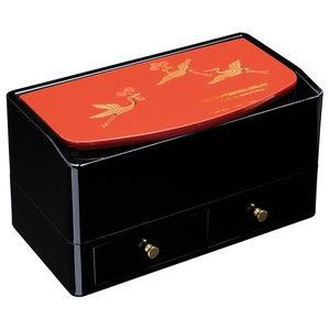 【新品・5営業日で発送】Gift Box 紀州塗 鏡付二段ティッシュケース 吉兆鶴 0002047