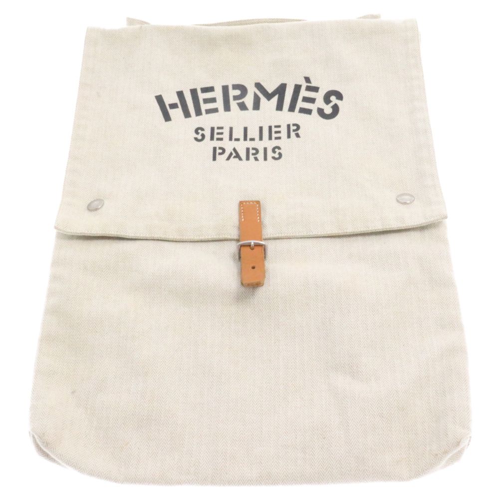 正規品エルメスバギーバゲッジアリーヌキャンパストートバッグ/ベージュ HERMES (エルメス) バギー バゲッジ アリーヌ キャンバス トート