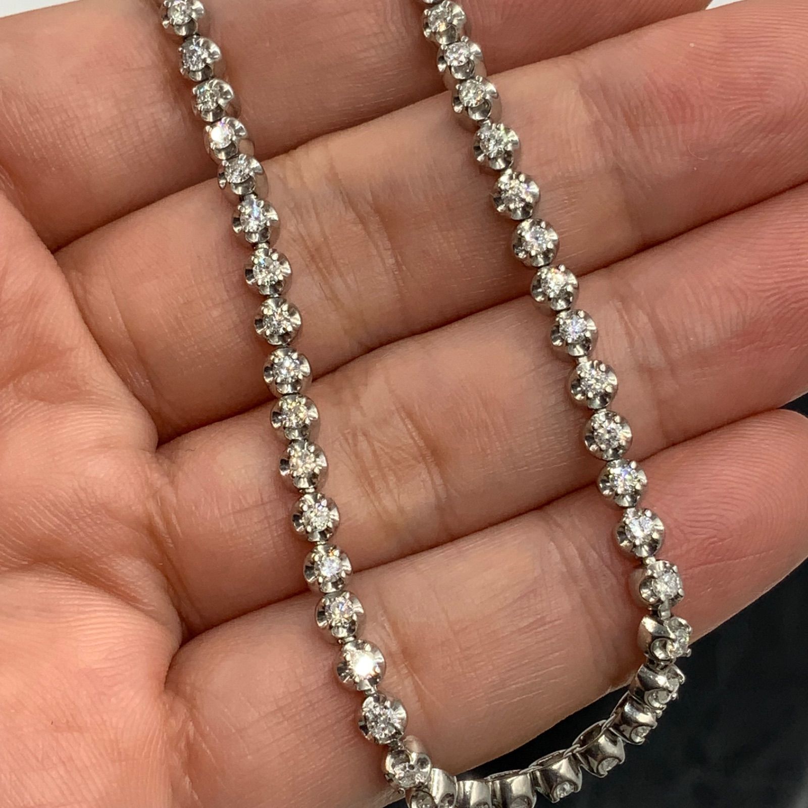 Pt850 テニスブレスレット 9.3g 1.03ct 約18cm