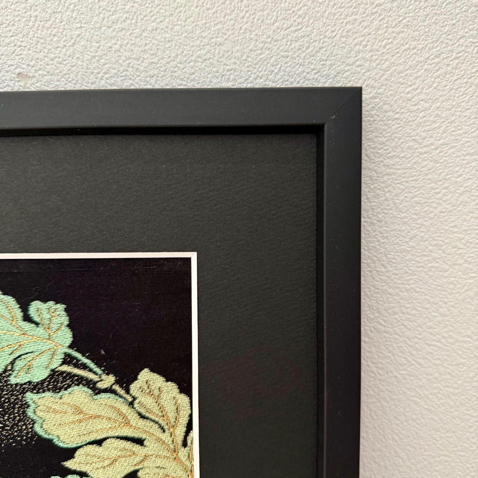 フレーム入りシルク織物アート 菊花蒔絵