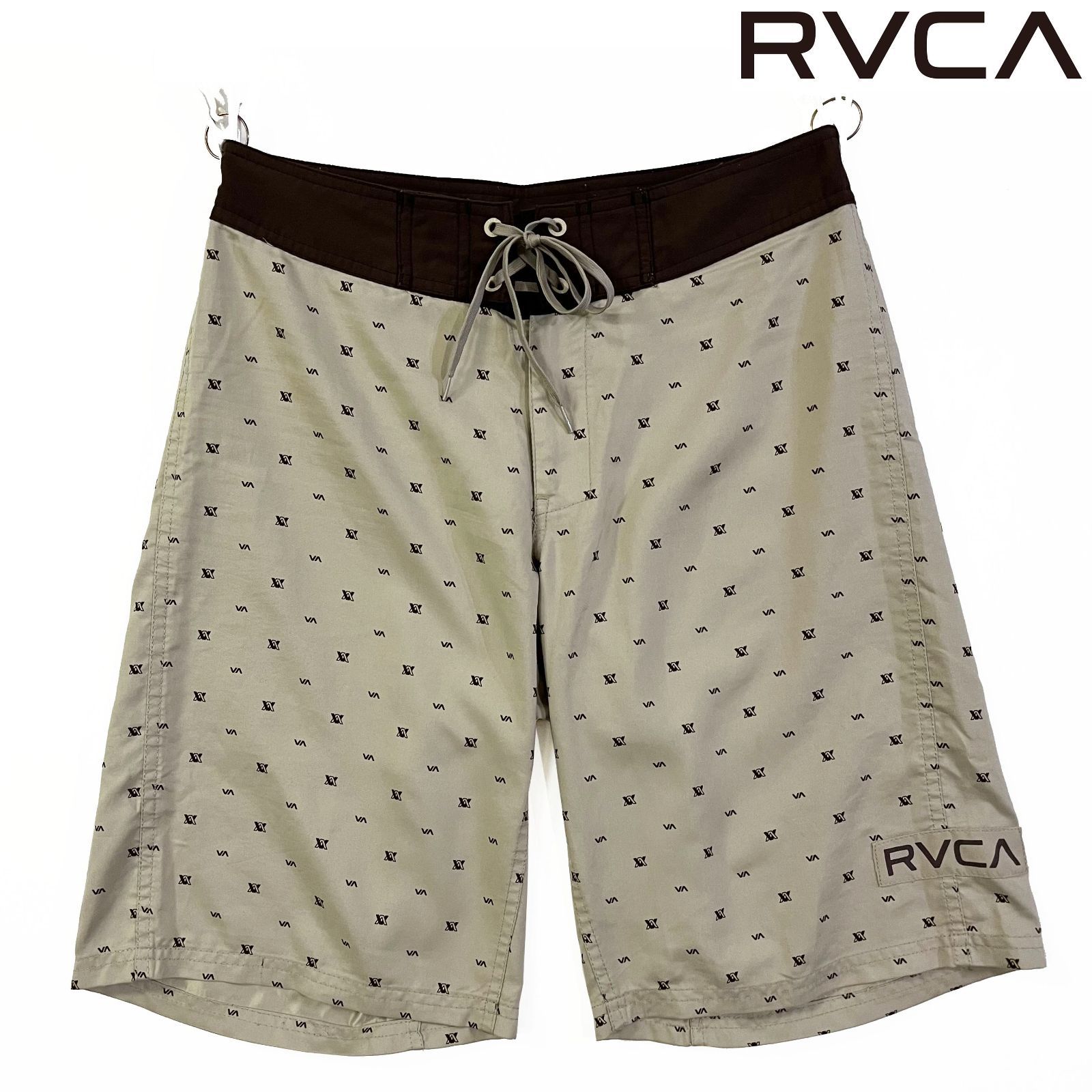 USED／30インチ】RVCA サーフパンツ モノグラム サンド／ブラウン