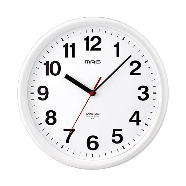 MAG(マグ) 掛け時計 電波時計 アナログ パルク ステップ秒針 夜間秒針停止機能付き ホワイト W-768WH-Z (ホワイト)
