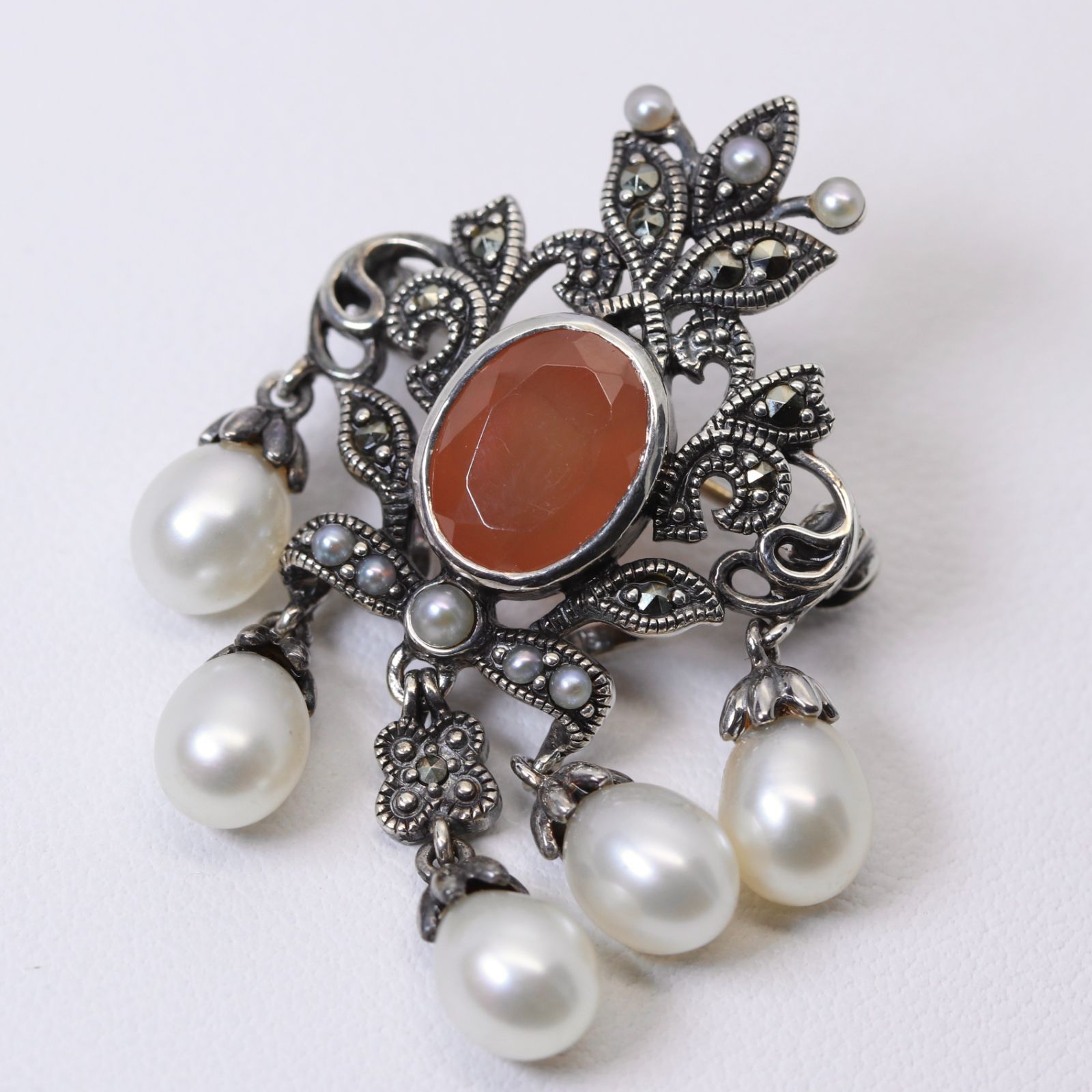 ロクザン レッドストーン シードパール ネックレストップ/24-2796S  