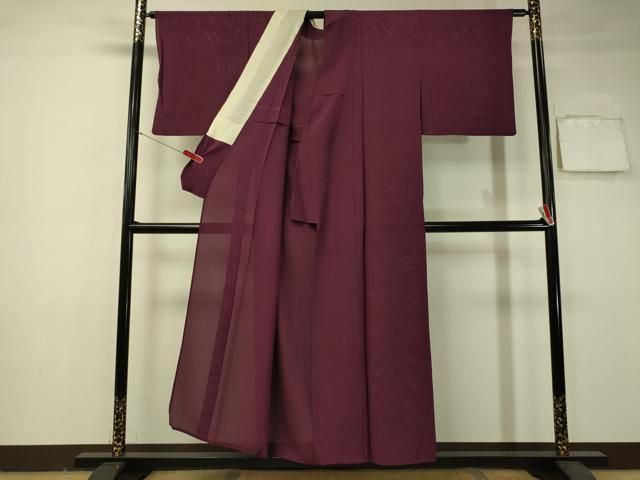 平和屋着物＊夏物 色無地 絽 暗紅色 正絹 逸品 CAAU5339vp