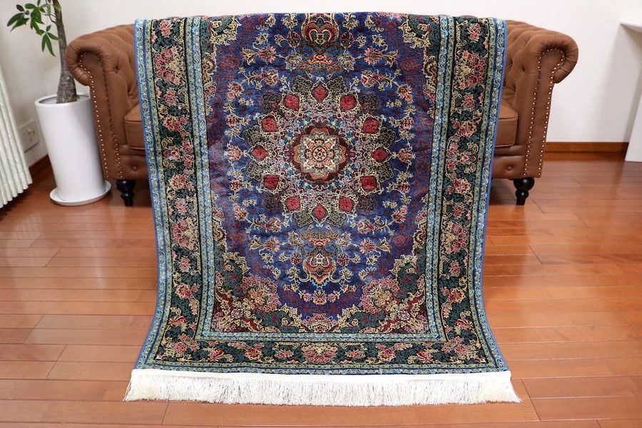 注目の スィールジャーン産 ペルシャ絨毯 AD363 AD363 手織り 草木染 