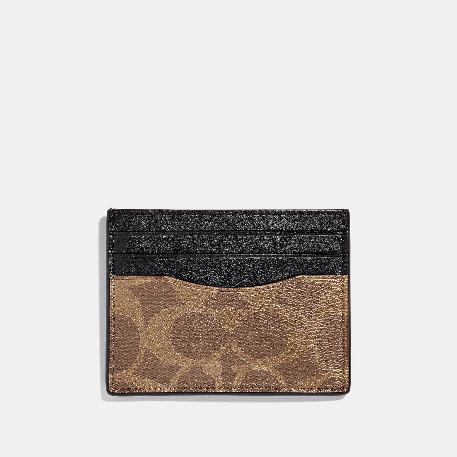 CO-322 COACH コーチ カードケース 58110 qbtn2 タン|ブラック