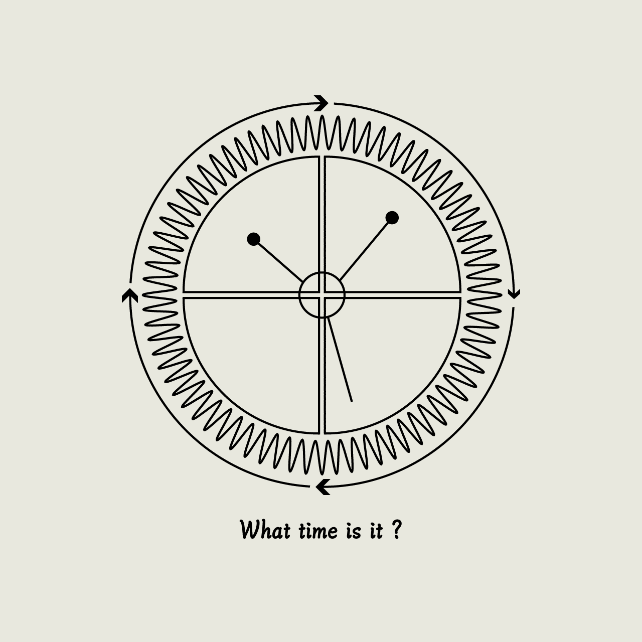 グラフィックTシャツ　What time is it White