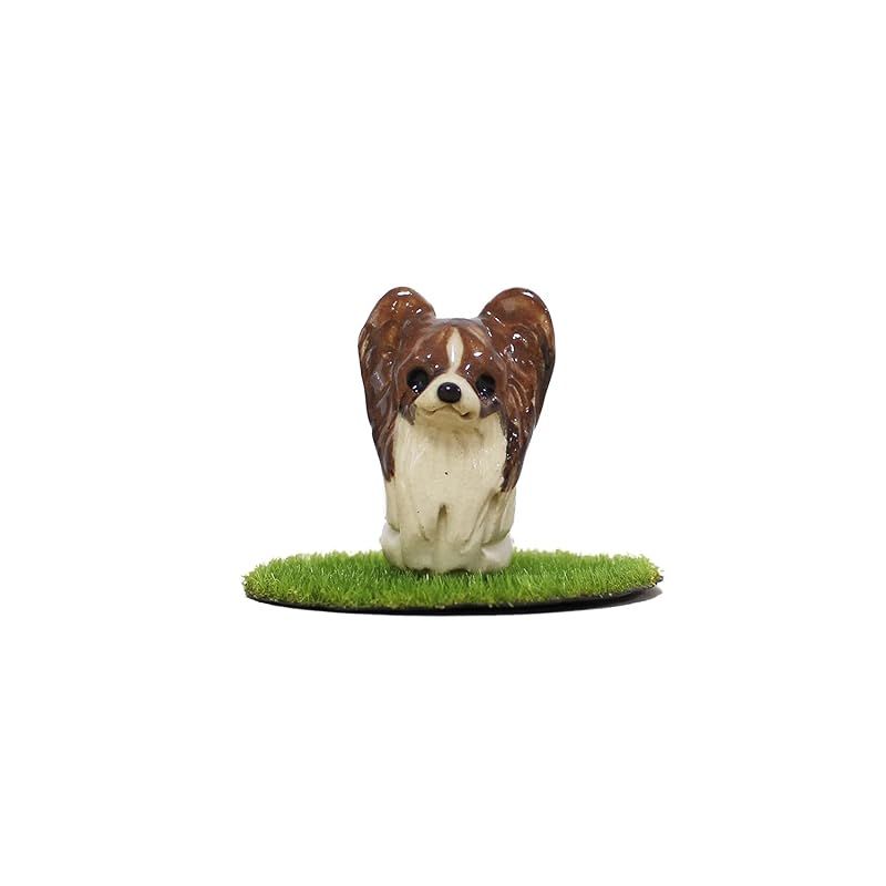 ペット分骨入れ ペット骨壷 国産 手作り 信楽焼 芝生付き 遺骨入れ かわいい あの子 ペットロス パピヨン 茶