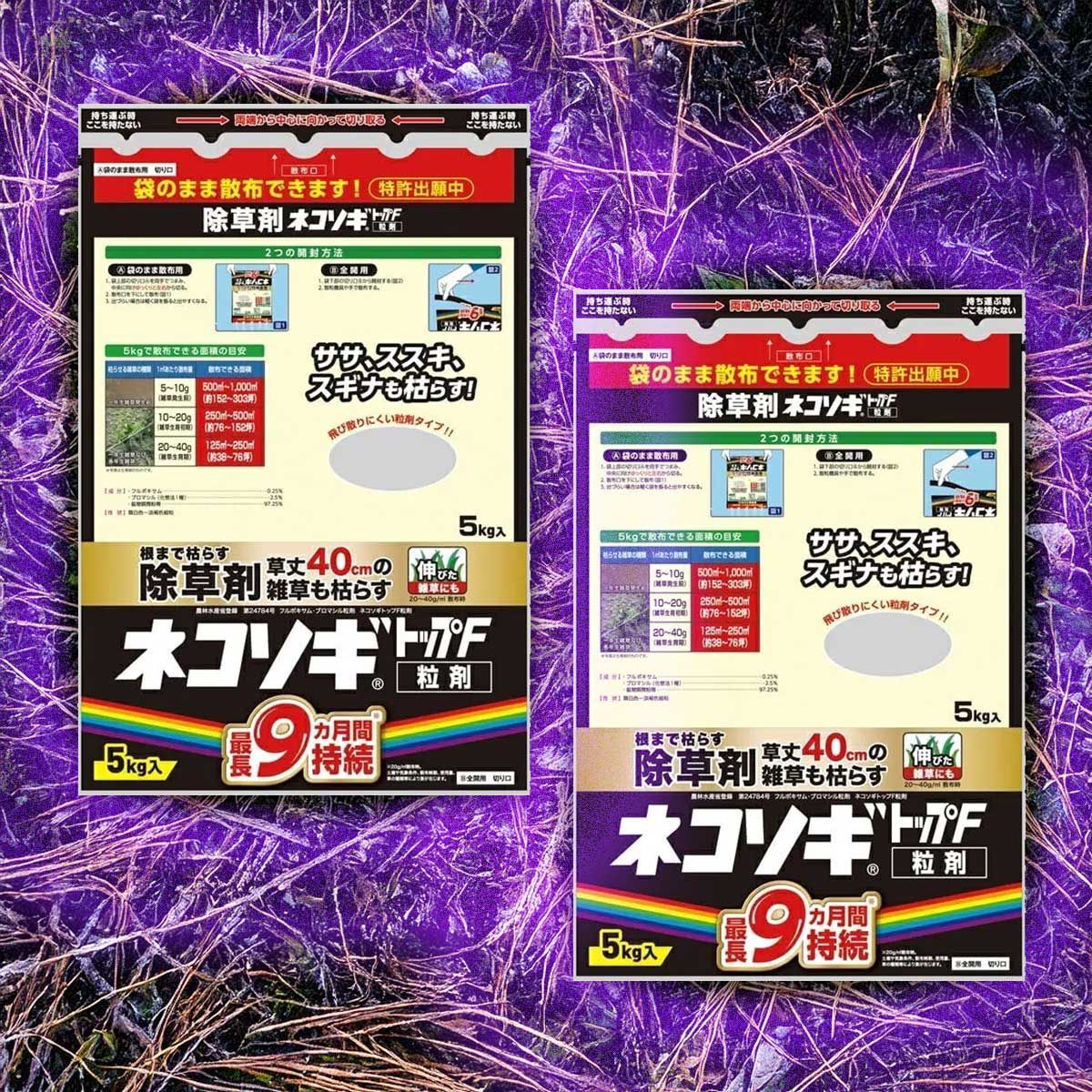 2個セット レインボー薬品 除草剤 ネコソギトップF粒剤 5kg 粒剤 粒 長期持続 雑草