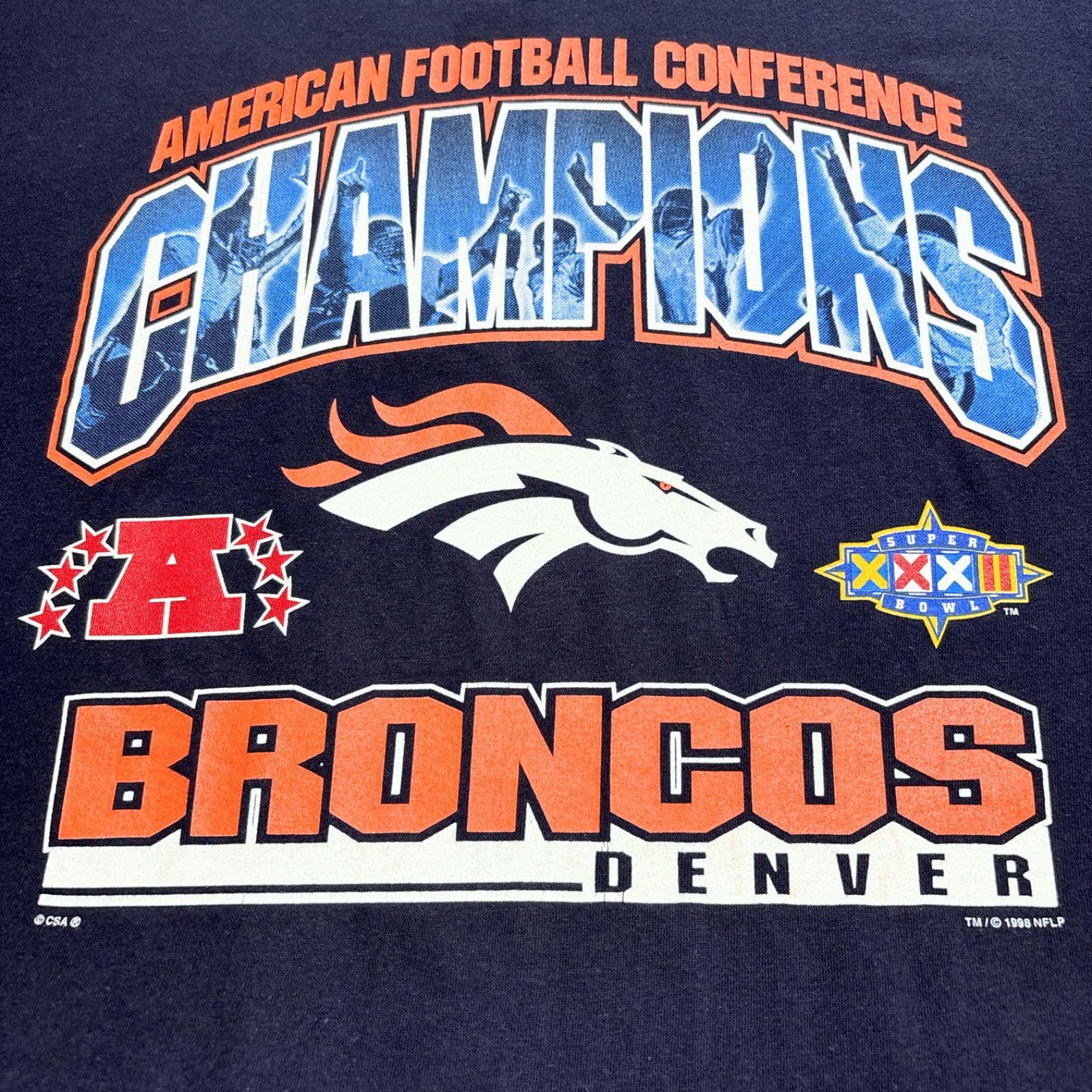 90s NFL Denver Broncos デンバー・ブロンコス プリント Tシャツ XL USA古着