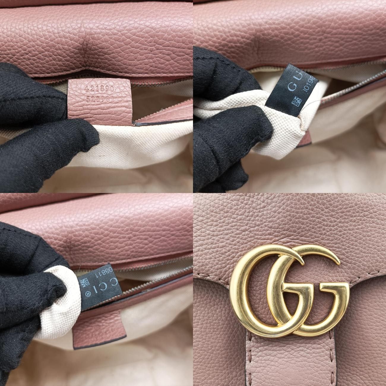 グッチGucciGGマーモントピンクレザー421890I019808811