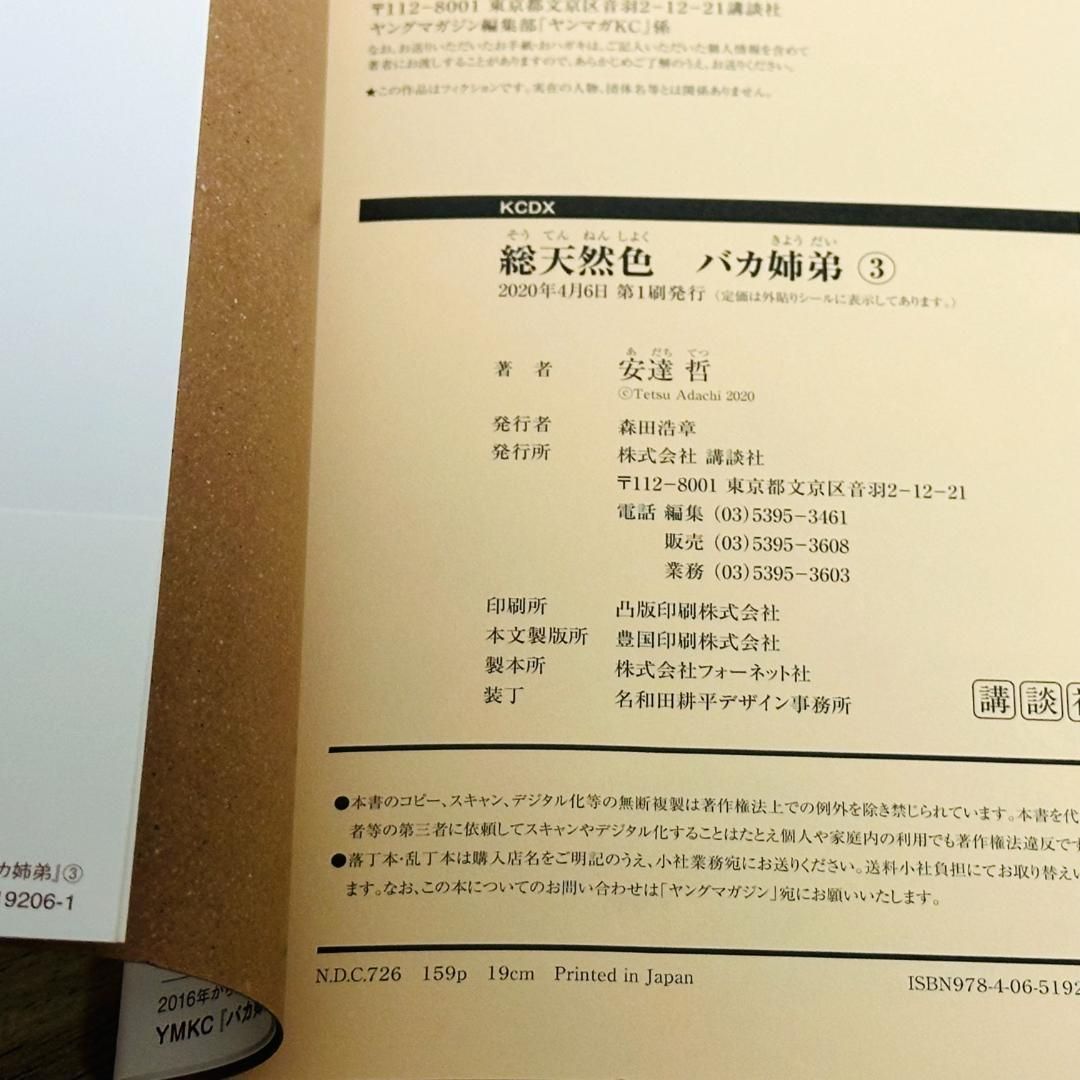 初版☆帯付き］総天然色 バカ姉弟 3巻 安達哲 KCデラックス