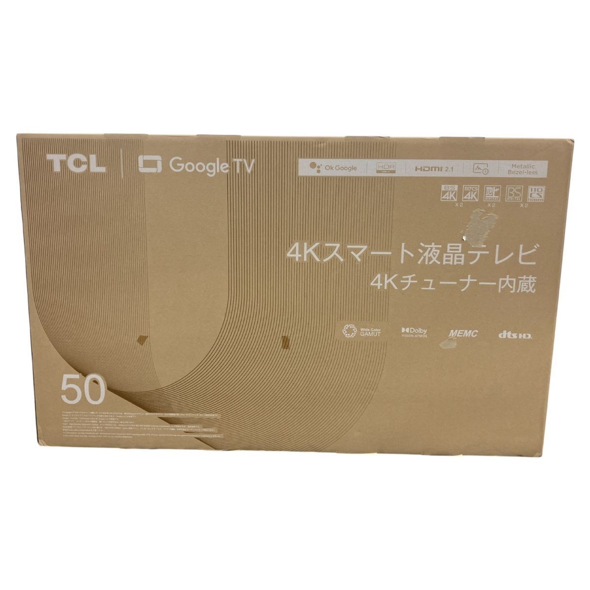 【新品 未使用品】 TCL 50P745 4Kスマート液晶テレビ 50型 楽天市場】【送料無料】TCL 50V型 広色域 4K 液晶スマートテレビ