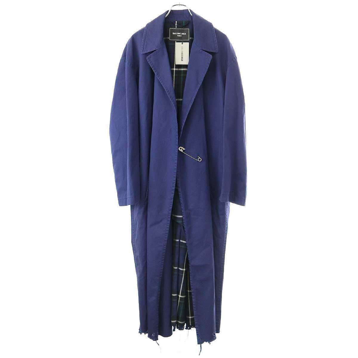 BALENCIAGA バレンシアガ 22SS セーフティーピン コットンロングコート 