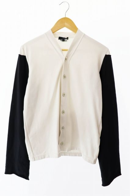 コムデギャルソン COMME des GARCONS バイカラー カーディガン GG-T007 S ホワイト ブラック ブランド古着ベクトル 中古AA250225