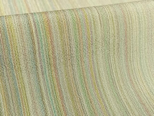 平和屋着物○本塩沢 やまだ織 縞 SOME NO OUMI謹製 正絹 逸品  