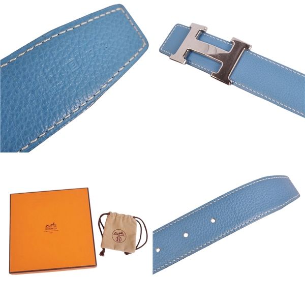 美品 エルメス HERMES ベルト レザーベルト リバーシブル Hロゴ コンス