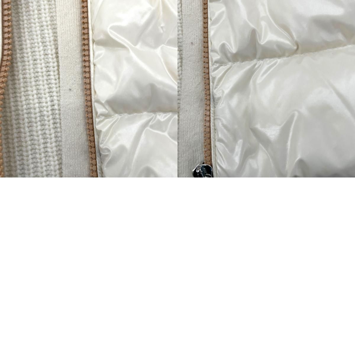 モンクレール MONCLER ニット切替ダウン アイボリー ナイロン レディース ダウンジャケット WWW_NOITHATQUANGTHANH_NET