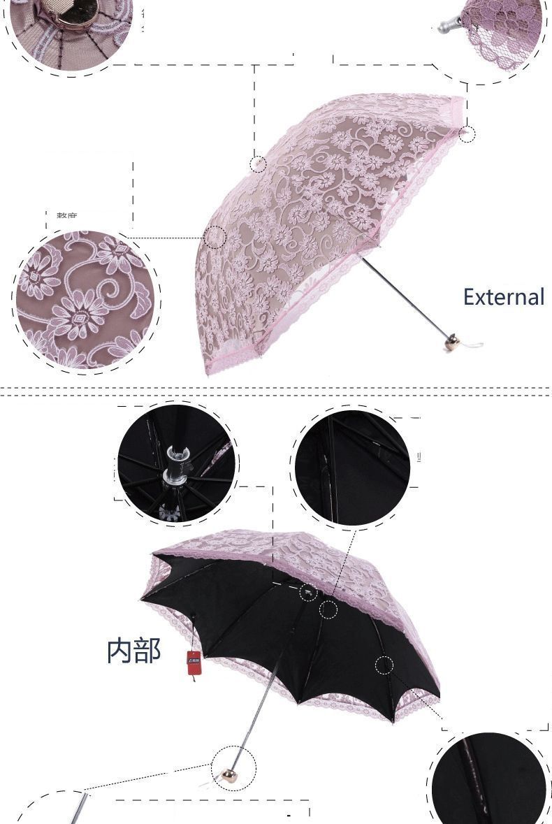 日傘 カット 紫外線対策 遮光 遮熱 折りたたみ傘 レディース おしゃれ 晴雨兼用 段折りたたみ傘 レース刺繍柄日傘 雨傘 折りたたみ 上品 代 代 代YRDA7750