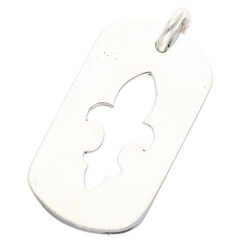 クロムハーツ D TAG LRG ラージドッグタグ カットアウトフ シルバーネックレストップ メンズ