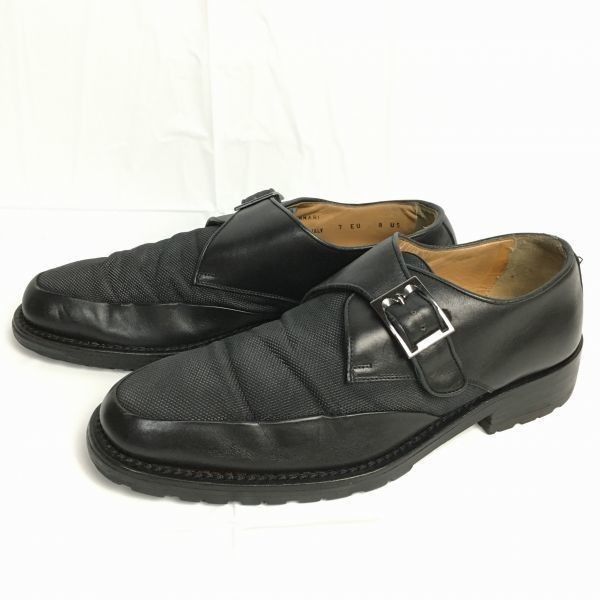 BALLY　バリー　イタリア製　モンクストラップ　ビジネスシューズ〈黒/BLACK/ブラック〉　サイズ7　25.5-26　管NO.ZD-92 #BUZZBERG