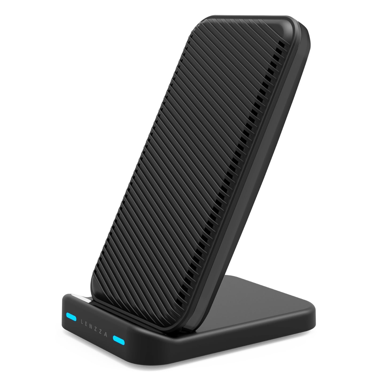 新品 LENZZA 冷却ファン搭載Qi規格 ワイヤレス充電器 iphone (13 / 14 /15) 冷却 冷却ファン (縦置き/横置き) スタンド 滑り止め