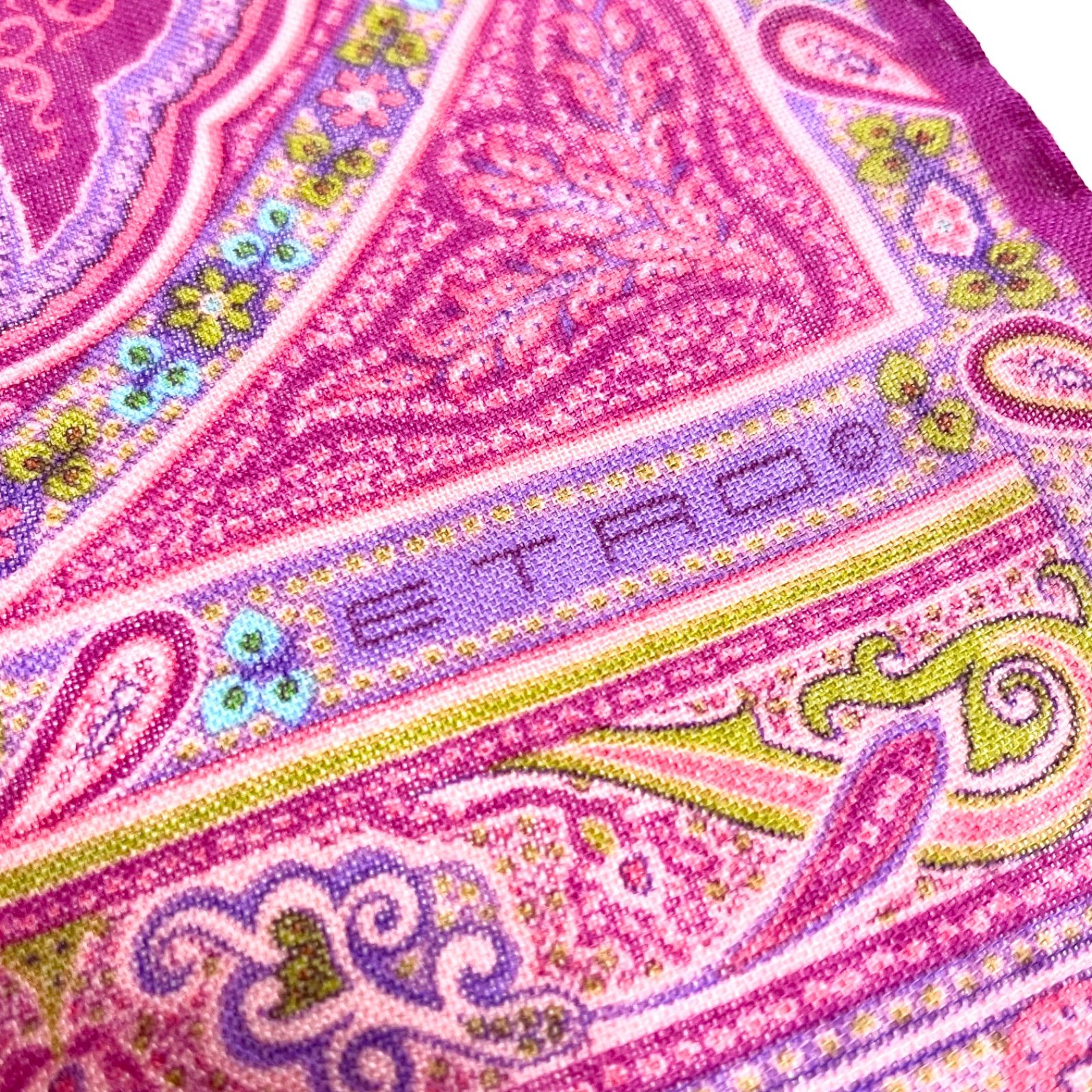 cha3 ETRO 大判 ペイズリー柄 総柄 ストール スカーフ フリンジ