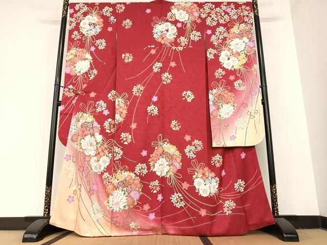 平和屋着物○豪華振袖 花毬文 金通し地 正絹 逸品 AABB6417zg 2025