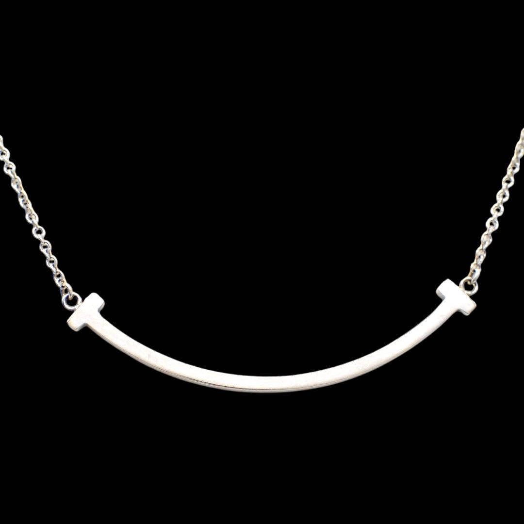 箱 ティファニー Tスマイル スモール ネックレス 750 K18WG 4064 箱 ティファニー Tiffany & Co. Tスマイル スモール ネックレス