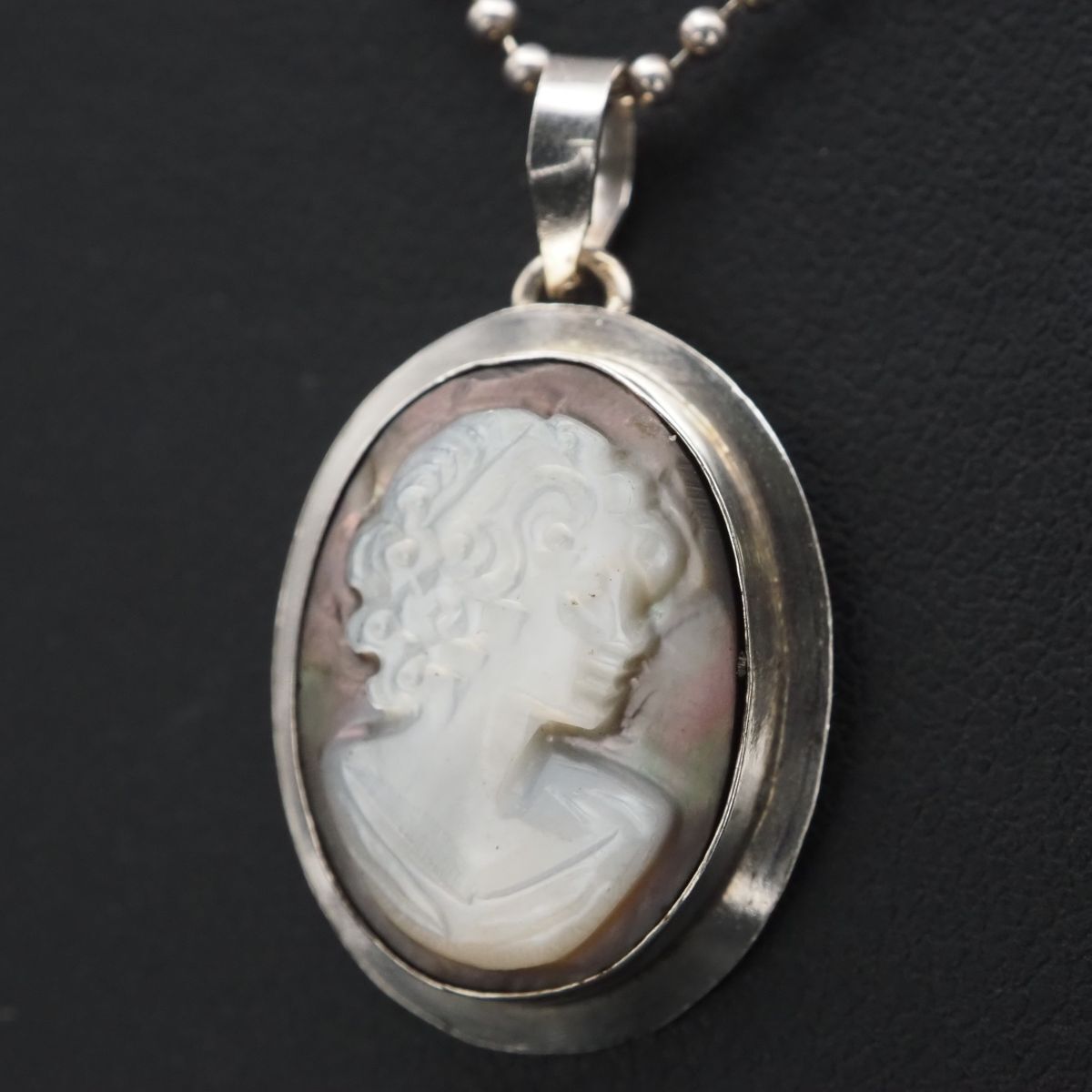 K18 ペンダントトップ トップ ヴィンテージ チャーム シェル カメオ K18 ヴィンテージ シェル カメオ 女性横顔 ペンダント トップ チャーム