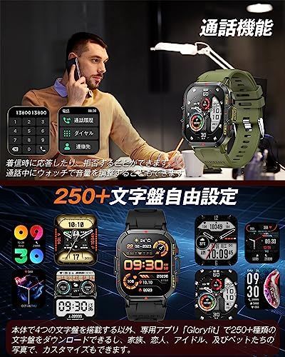 スマートウォッチ 2023新登場 通話機能 1.96インチ大画面 Smart Watch