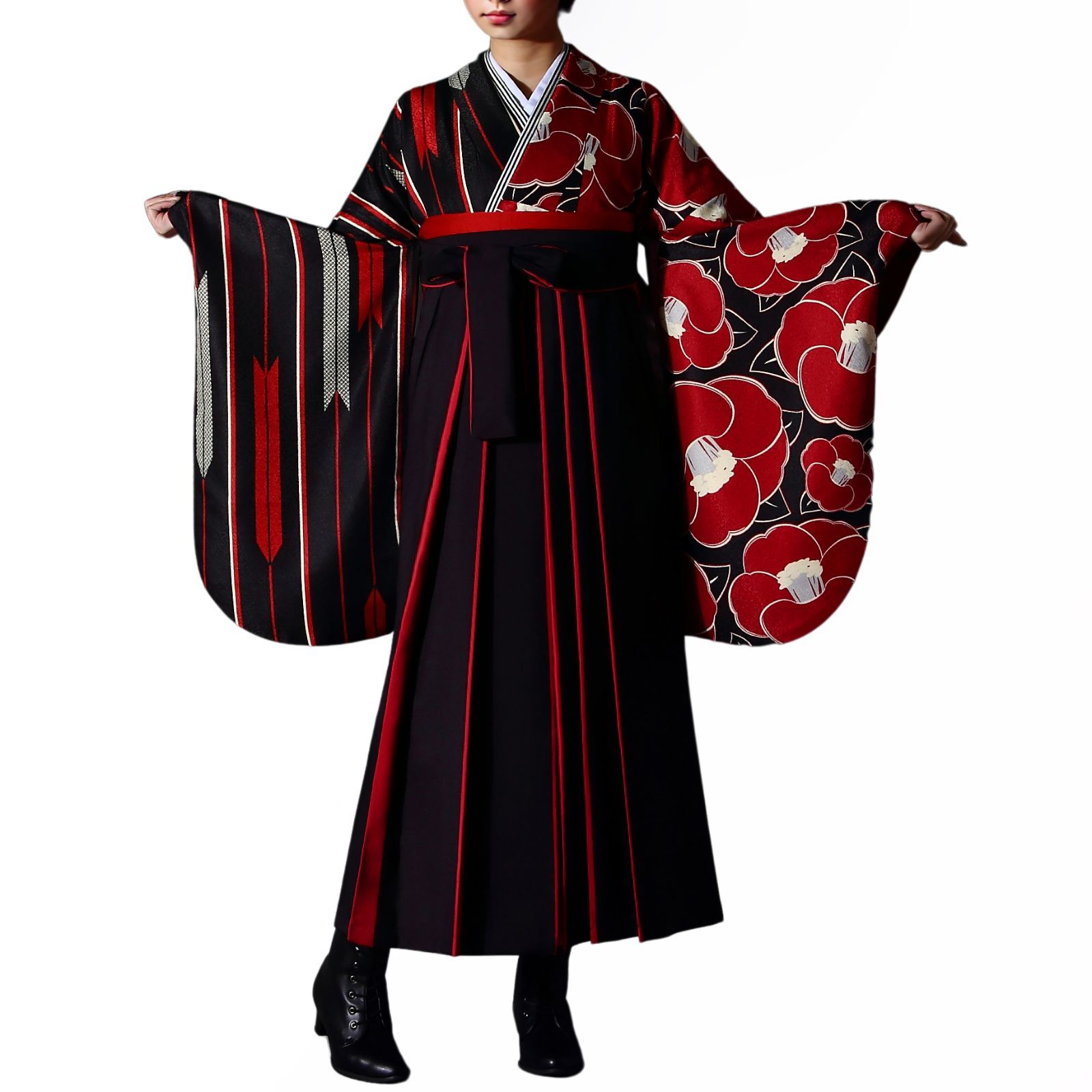 新品 卒業式 着物 袴 帯 3点セット袴 着物 二尺袖 袴セット 半幅帯 二 