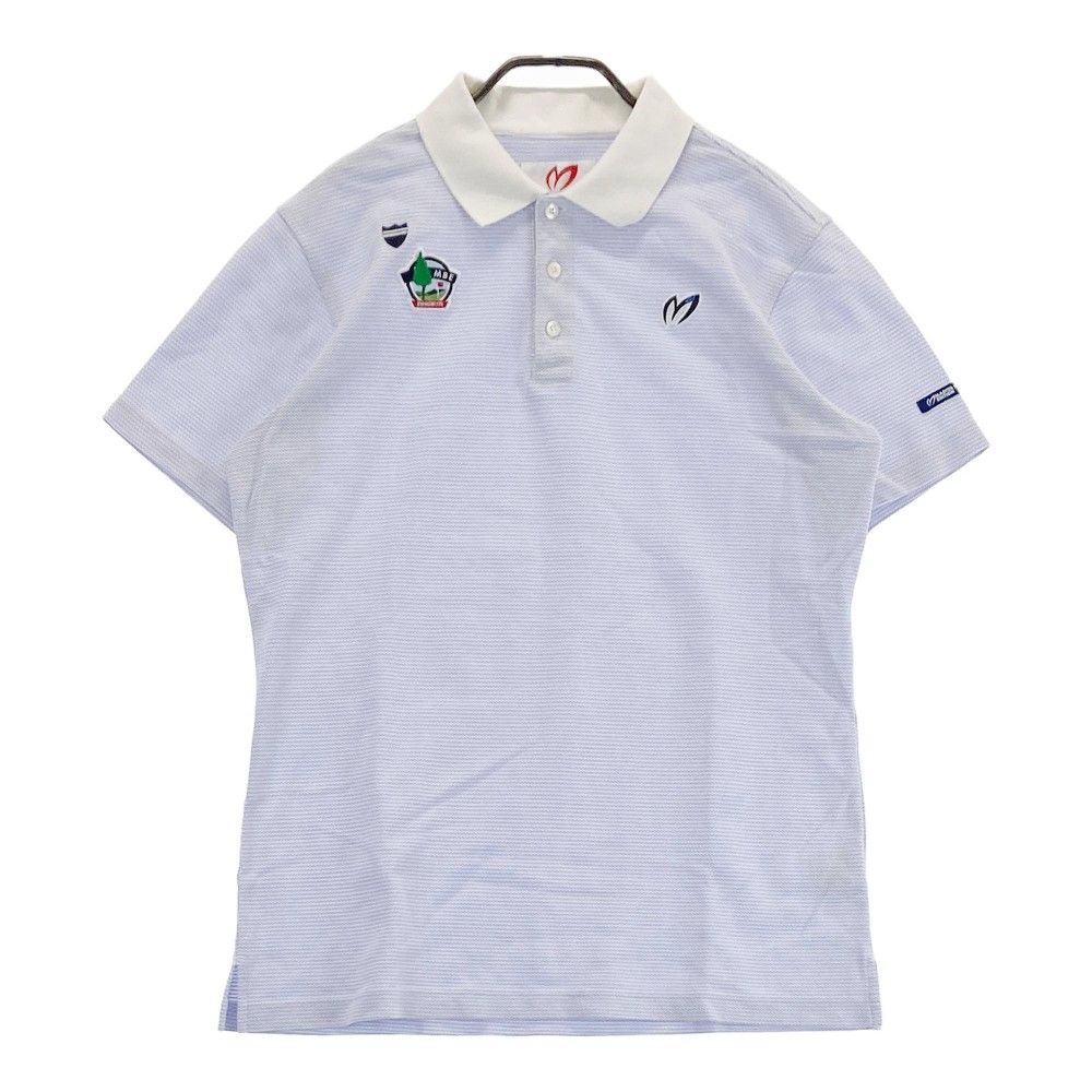 マスターバニーエディション ゴルフ ポロシャツ 日本製 ブルー サイズ5 マスターバニー 半袖ポロシャツ ブルー ロゴ織生地 10周年