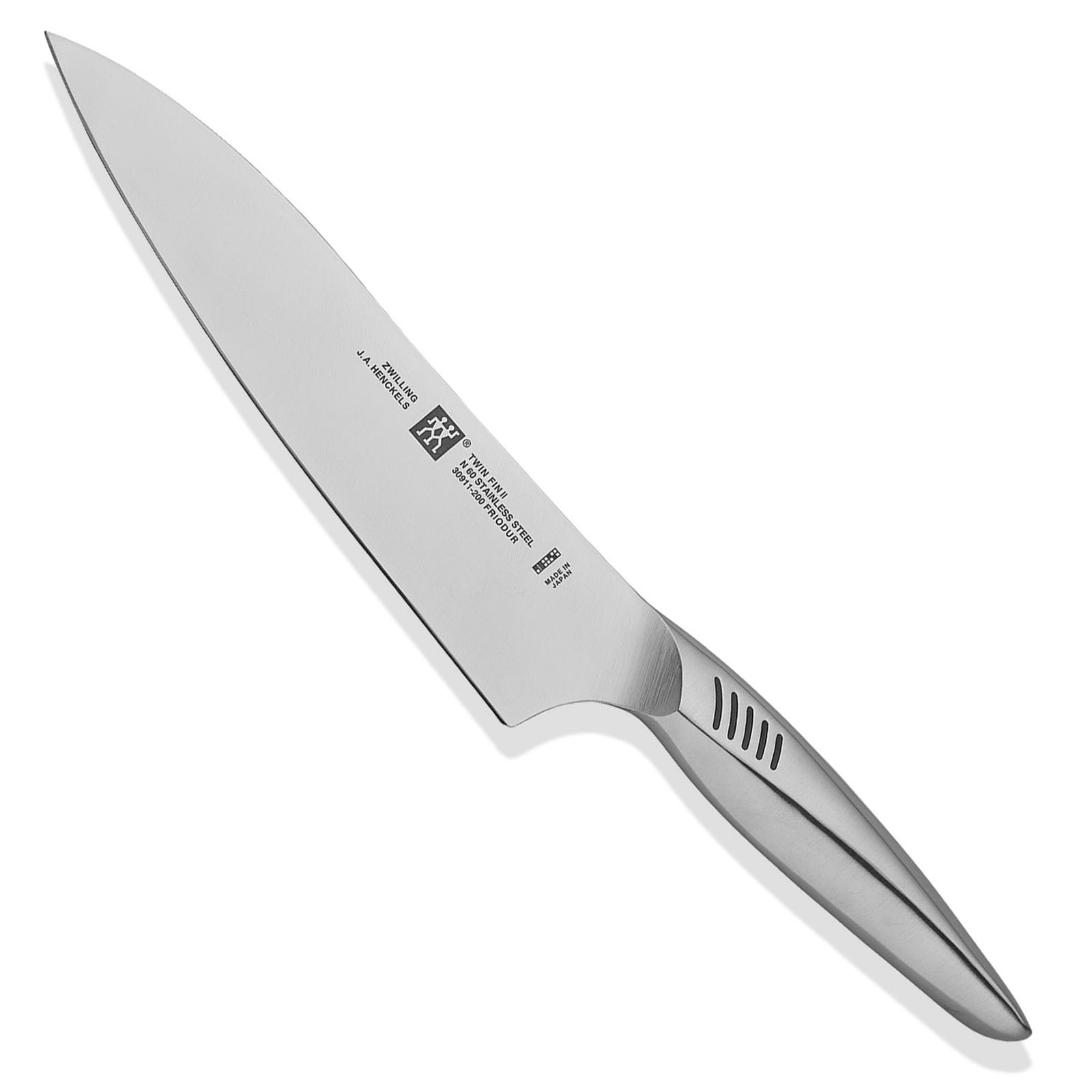 Zwilling ツヴィリング 「 ツインフィン 2 シェフナイフ 200mm 日本製 」 牛刀 包丁 オールステンレス 食洗機対応 岐阜県関市製【日本正規販売品】 Twin Fin 30911 [02)定番モデル] [シェフナイフ200mm] [01)単品]