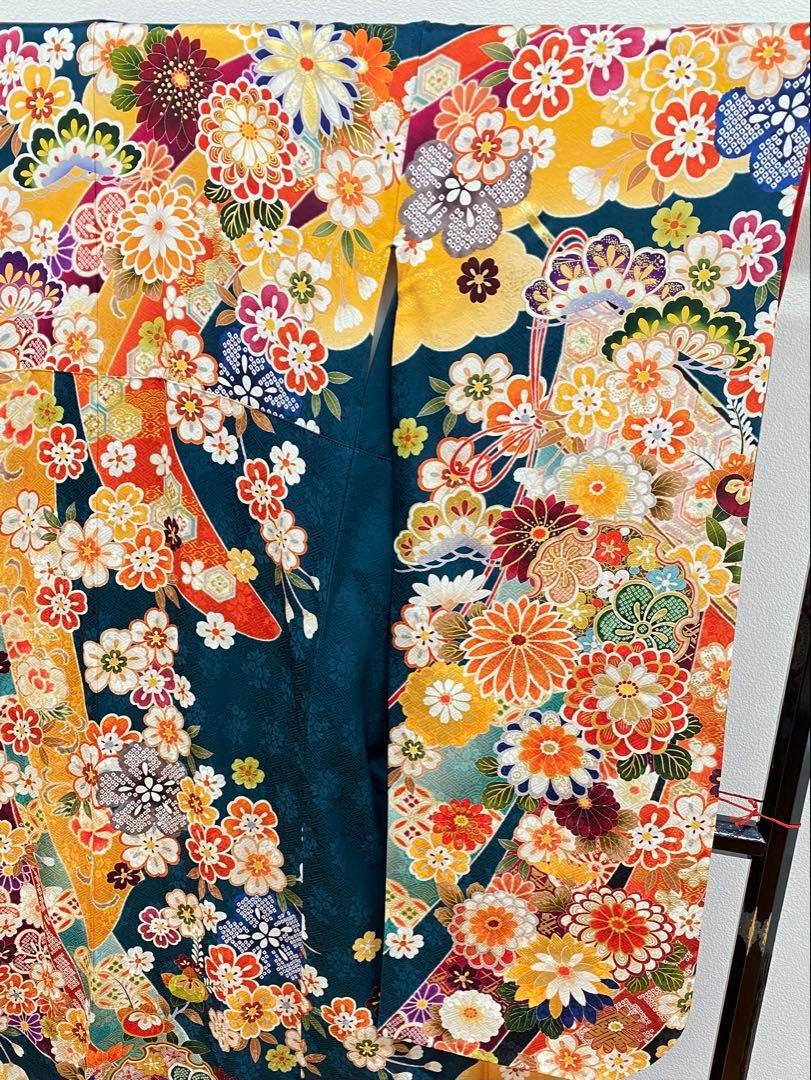 振袖 豪華 金駒 金彩 紋意匠 身丈160cm パールトーン加工済