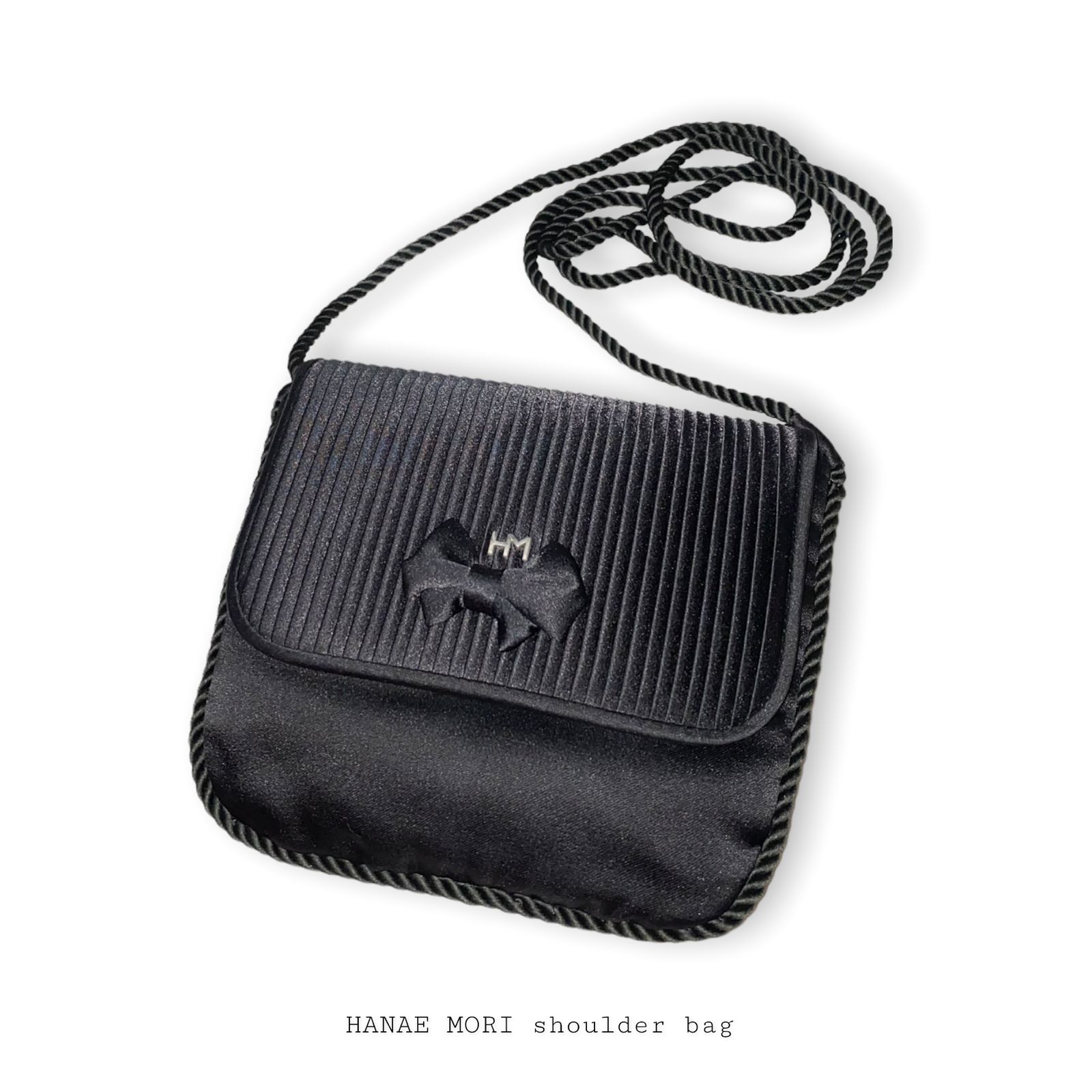 ファッション美品✿HANAE MORI ハナエモリ ブラックショルダーバッグ