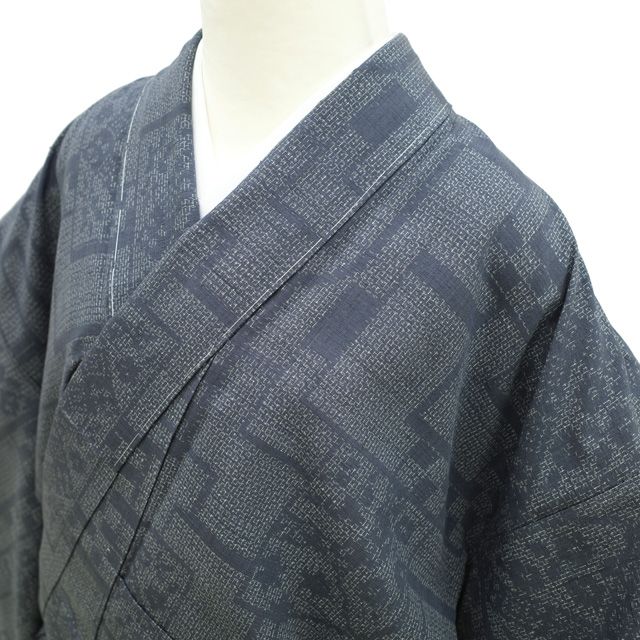 中古】 すごい値！ 結城紬 袷 着物 奥順 はたおり娘 手緒里 80亀甲