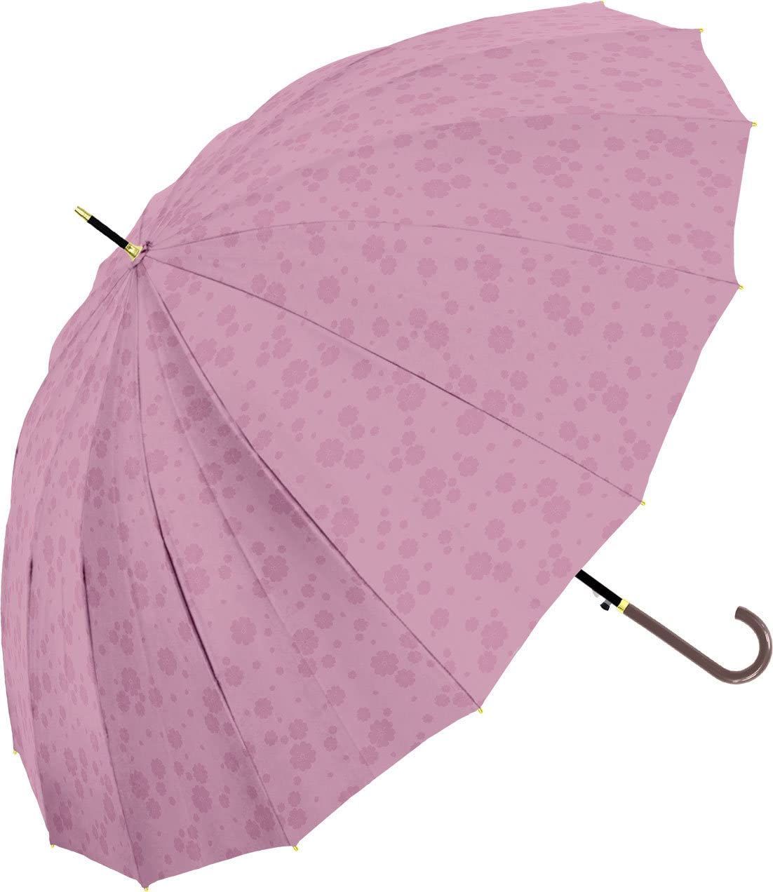 新着商品 Basic Natural 長傘 16本骨 桜舞姫 中谷 ピンク 花 733-028 中谷-傘 ジャンプ式 親骨グラスファイバー 55cm