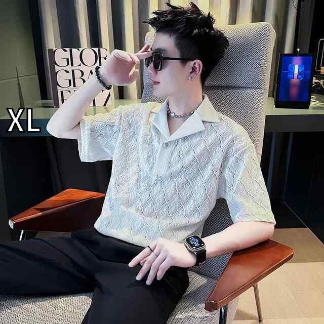 激安大特価，品質保証 [XL]メンズ  服  シンプル ファッション オシャレ 大人 かっこいい 大きいサイズ ストリート 紳士服 夏 白 半袖 シャツ 冷感 薄手 カジュアル ハイエンド 長袖シャツ