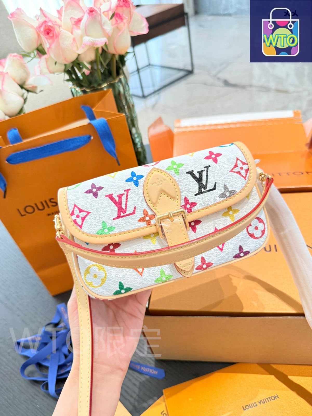 今日特価】LV x Murakami Takashi Nano Diane White