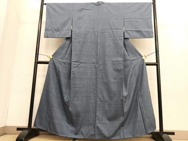 平和屋着物●本場結城紬　重要無形文化財　色無地　紅碧色　正絹　逸品　BAAT6669hv 平和屋着物○本場結城紬 重要無形文化財 色無地 紅碧色 正絹 逸品