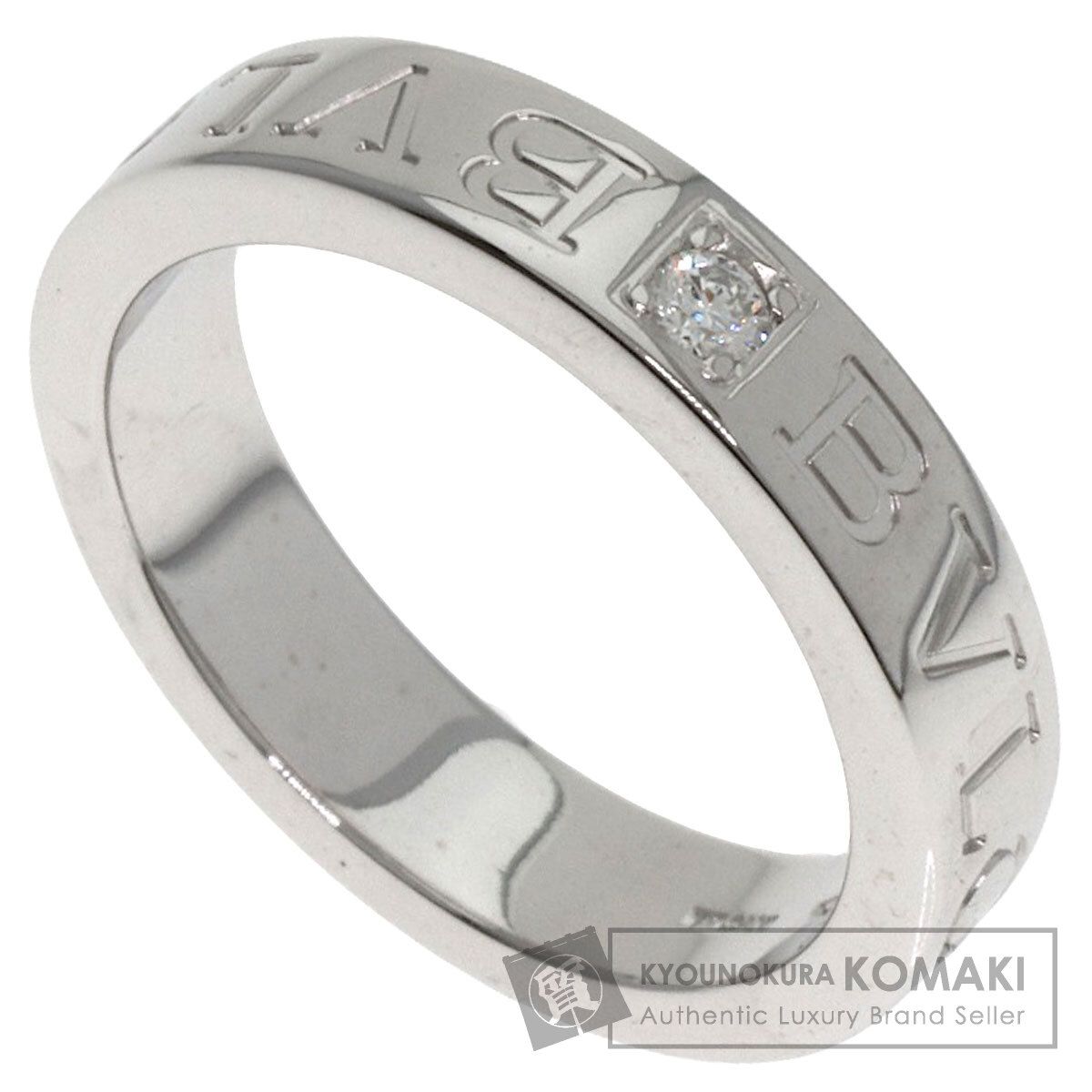 BVLGARI ブルガリ ダブルロゴ 1P ダイヤモンド リング 指輪 K18WG レディース