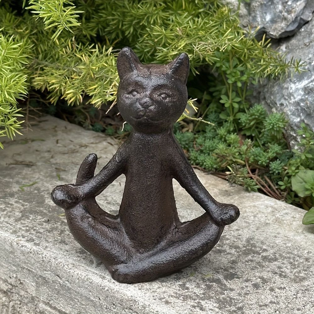 置物 オブジェ ガーデンオーナメント 瞑想しているネコ 寝そべっているネコ ヨガをしているネコ 3種類 屋外 屋内 鉄 インテリア 玄関 リビング ダイニング 装飾 庭 ガーデニング 装飾 ガーデン 可愛い ギフト インテリア用品 贈り物 雑貨 ミニサイズ
